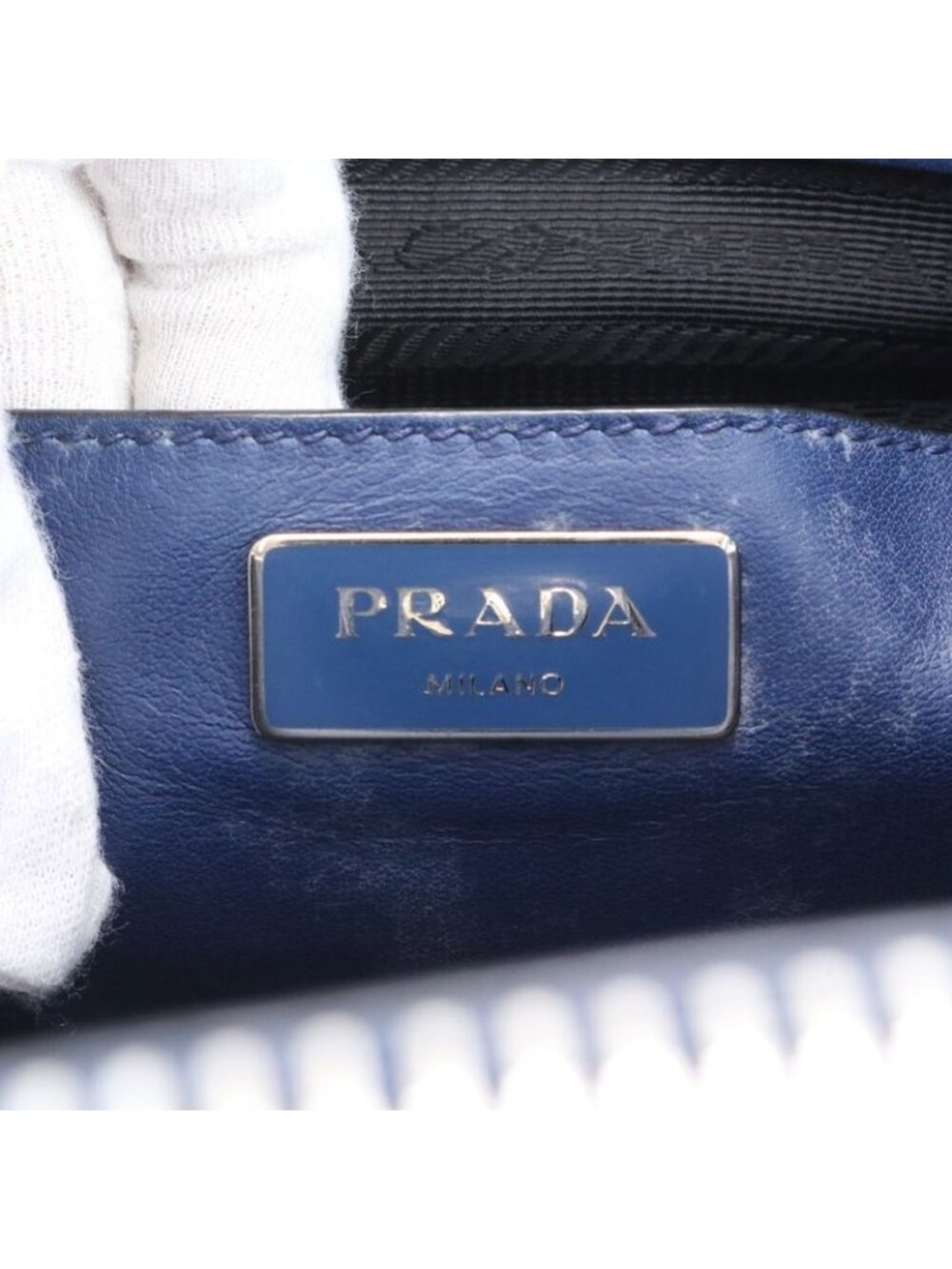 Prada Twin Pocket Triangle Logo Leather 2-Way Shoulder Bag Crossbody - Picture 8 of 10